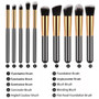 (Black and gold) 10 eye shadow powder eyebrow pencil eyeliner blush foundation concealer makeup brush set (Black and gold) 10 eye shadow powder eyebrow pencil eyeliner blush foundation concealer makeup brush set