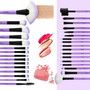 A set of 32 purple makeup brushes, suitable for full makeup, blush, concealer, high gloss, lip brush, and girl's beauty tool (without bag)