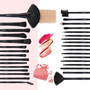 32 professional makeup brush set, facial eye shadow eyeliner foundation blush lip powder liquid cream blending brush (black)