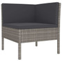 3 Piece Garden Lounge Set with Cushions Poly Rattan Gray 3 Piece Garden Lounge Set with Cushions Poly Rattan Gray