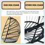 Swing Egg Chair with Stand Indoor Outdoor Wicker Rattan Patio Basket Hanging Chair with C Type bracket , with cushion and pillow Banned from selling on Amazon.(Black New arrivals within 10 days)