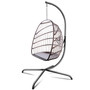 Swing Egg Chair with Stand Indoor Outdoor Wicker Rattan Patio Basket Hanging Chair with C Type bracket , with cushion and pillow Banned from selling on Amazon.(Black New arrivals within 10 days)