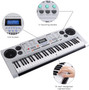 JMFinger 61 Keys Electronic Keyboards Portable Piano Keyboard for Beginners Set with Full Size Lighted Keys, Built-In Speakers, Microphone, OTG Cable, Music Stand, Keyboard Stand and Bench, Silver JMFinger 61 Keys Electronic Keyboards Portable Piano Keyboard for Beginners Set with Full Size Lighted Keys, Built-In Speakers, Microphone, OTG Cable, Music Stand, Keyboard Stand and Bench, Silver