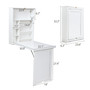 Modern Compact Wood Wall Mounted Folding Desk Cabinet Convertible Writing Desk for Home Office with Storage, White Modern Compact Wood Wall Mounted Folding Desk Cabinet Convertible Writing Desk for Home Office with Storage, White