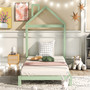 Twin Size Wood Platform Bed with House-shaped Headboard Twin Size Wood Platform Bed with House-shaped Headboard