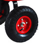 Outdoor Wagon All Terrain Pulling w/Wood Railing Air Tires Children Kid Garden (Red)