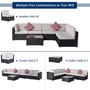 Outdoor Garden Patio Furniture 7-Piece PE Rattan Wicker Sectional Cushioned Sofa Sets with 2 Pillows and Coffee Table Outdoor Garden Patio Furniture 7-Piece PE Rattan Wicker Sectional Cushioned Sofa Sets with 2 Pillows and Coffee Table