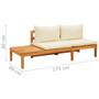 Patio Bench with Table Cream White Cushions Solid Acacia Wood Patio Bench with Table Cream White Cushions Solid Acacia Wood