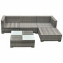 5 Piece Garden Lounge Set with Cushions Poly Rattan Gray 5 Piece Garden Lounge Set with Cushions Poly Rattan Gray