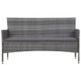 4 Piece Garden Lounge Set With Cushions Poly Rattan Gray 4 Piece Garden Lounge Set With Cushions Poly Rattan Gray