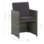 5 Piece Outdoor Dining Set with Cushions Poly Rattan Gray