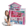 Pink Princess Castle Apartment Model Toy Furnished Wooden Dollhouse Pink Princess Castle Apartment Model Toy Furnished Wooden Dollhouse
