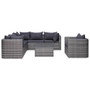 7 Piece Garden Sofa Set with Cushions & Pillows Poly Rattan Gray 7 Piece Garden Sofa Set with Cushions & Pillows Poly Rattan Gray