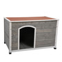 Outdoor Wood Dog House, Dog Cabin with Weatherproof Roof and Open Door, Easy to Clean Outdoor Wood Dog House, Dog Cabin with Weatherproof Roof and Open Door, Easy to Clean