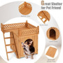 New Style Wood Pet Dog House With Roof Balcony And Bed Shelter New Style Wood Pet Dog House With Roof Balcony And Bed Shelter