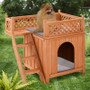New Style Wood Pet Dog House With Roof Balcony And Bed Shelter New Style Wood Pet Dog House With Roof Balcony And Bed Shelter