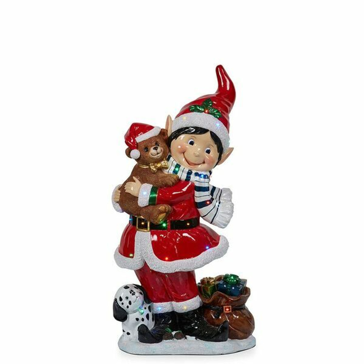 Outdoor Christmas Elf With Teddy Lightup 93cm Christmas Elves