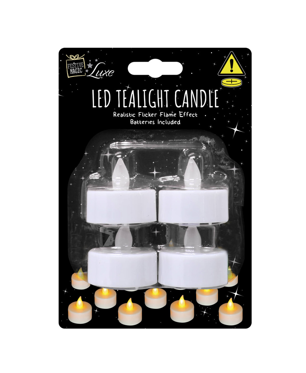 LED Flicker Tea Lights (Pack of 4)