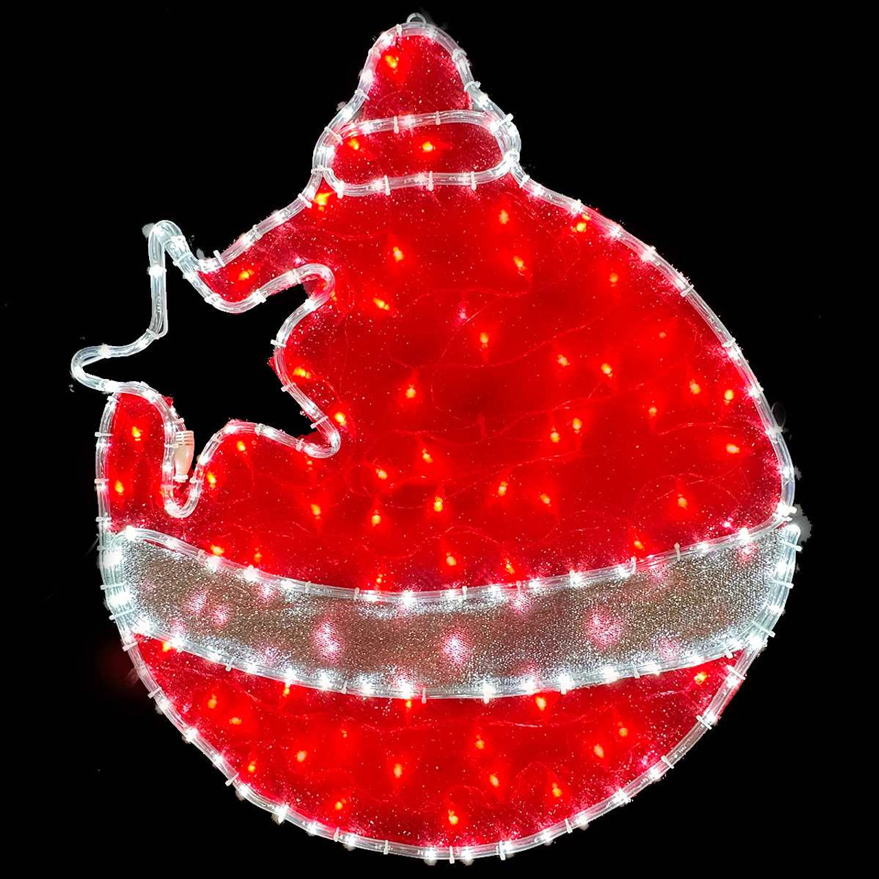 LED Ropelight Red & White Tinsel Bauble