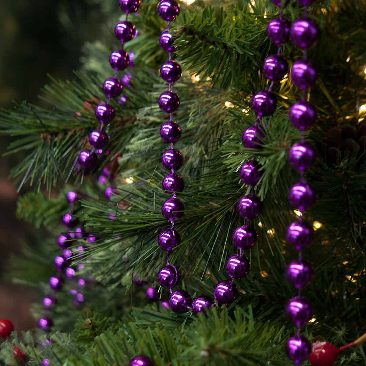 Purple Beaded Garland - 5m - Christmas Elves