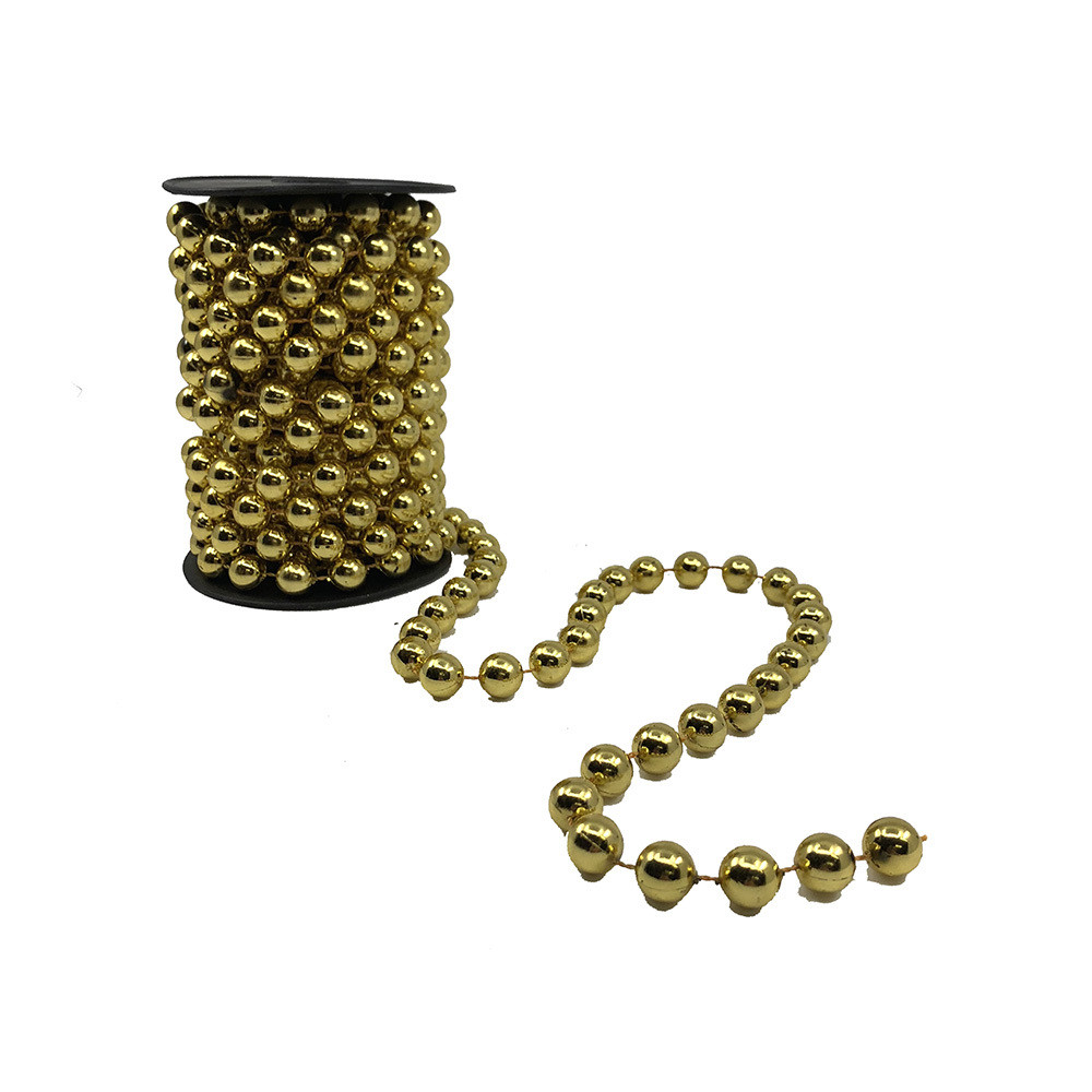 Gold Beaded Garland - 5m - Christmas Elves