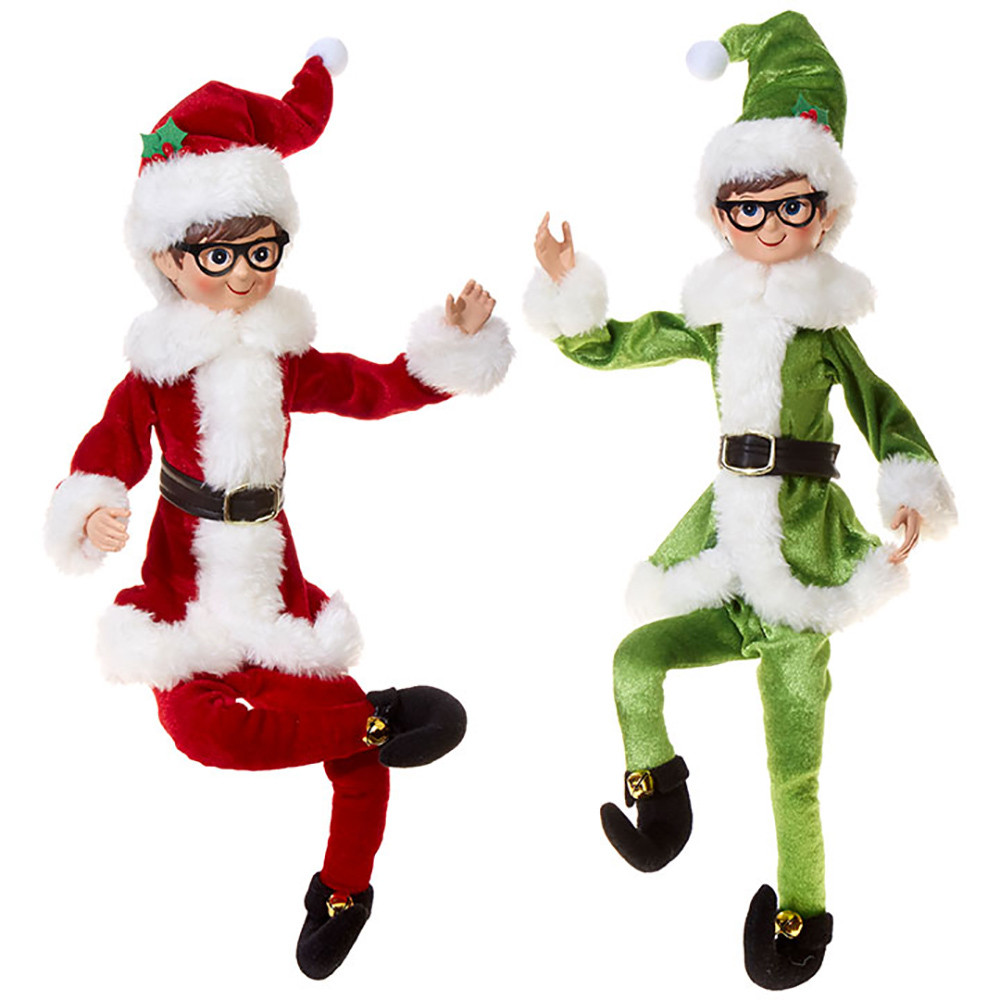 Santa's Christmas Elf with Glasses (2 Styles) - 45cm - Christmas