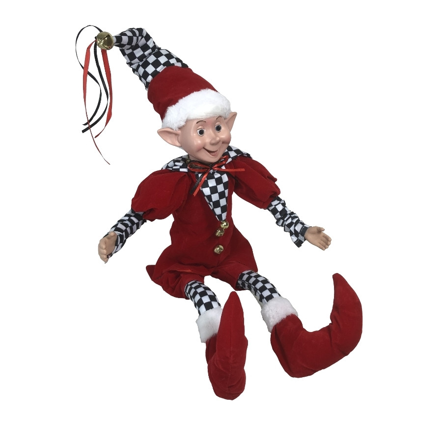 Harlequin Posable Christmas Elf