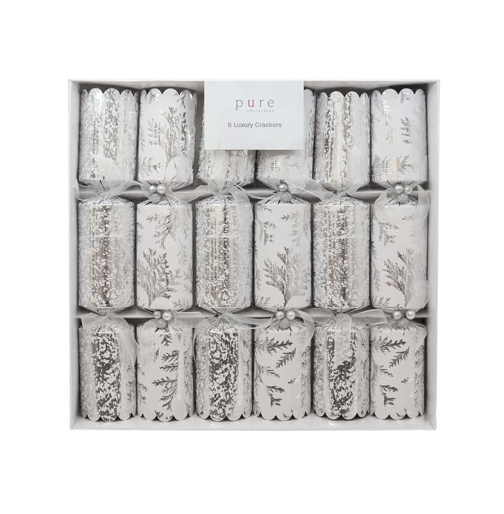  Luxury Cracker White With Silver Fern & Foil 