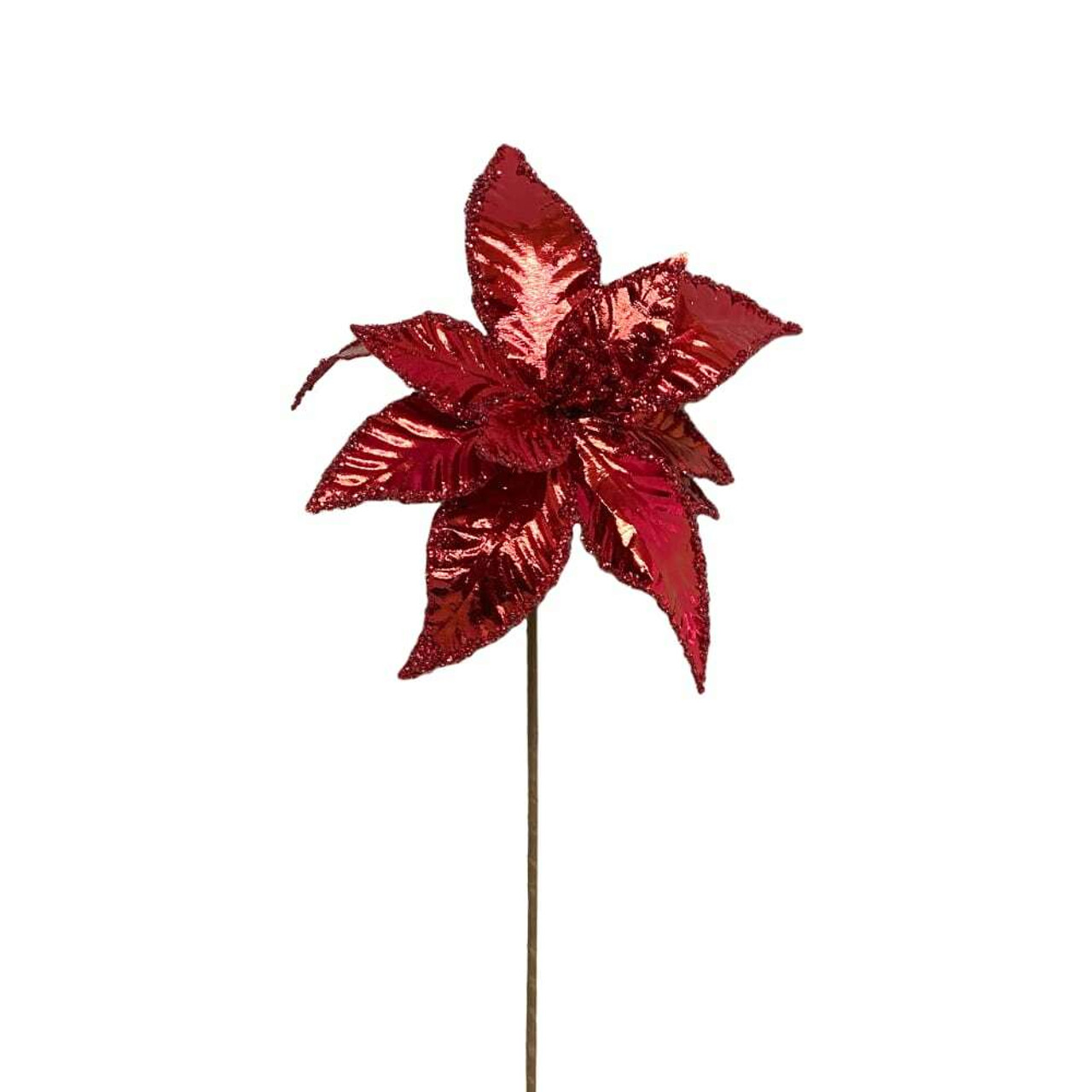 Red Metallic Poinsettia Flower