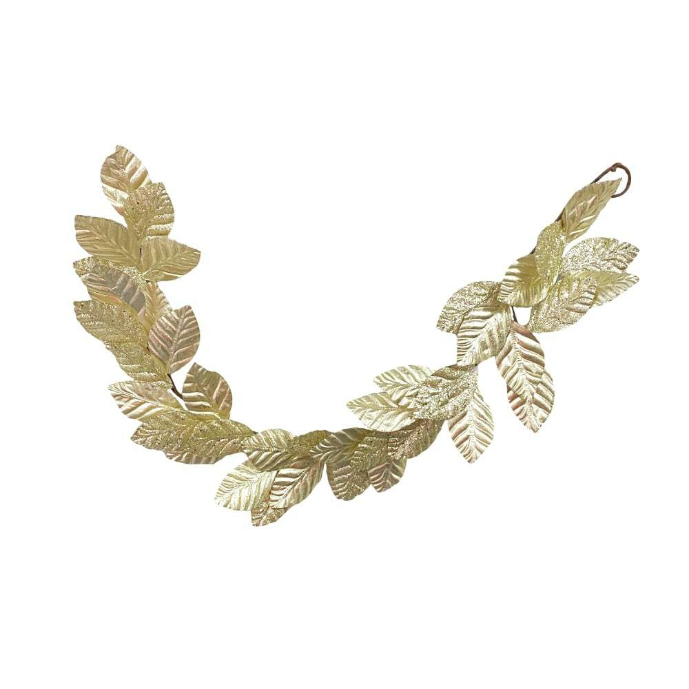 Gold Leaf Garland 145cm Christmas Elves