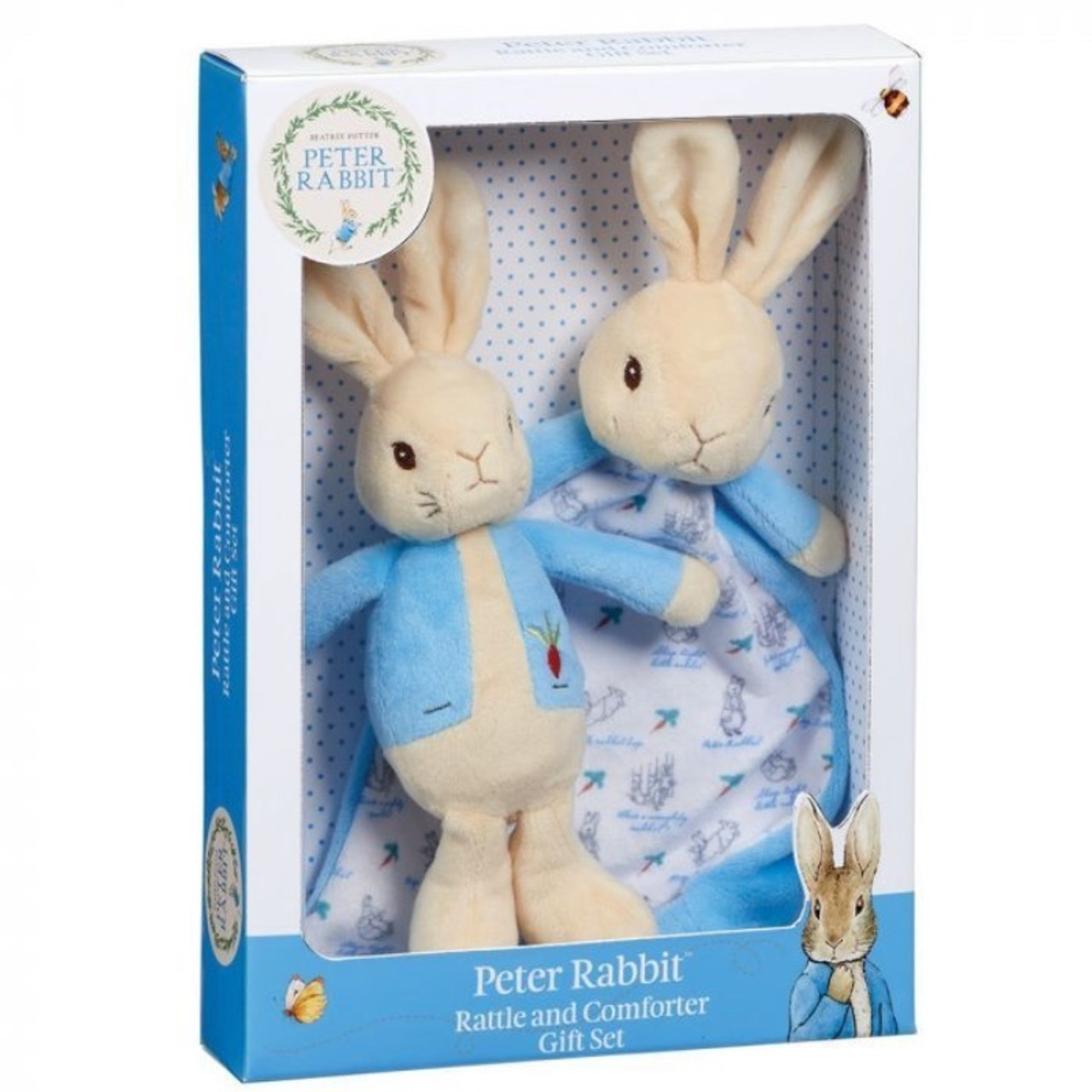  Peter Rabbit Rattle And Comfort Blanket Gift Set 