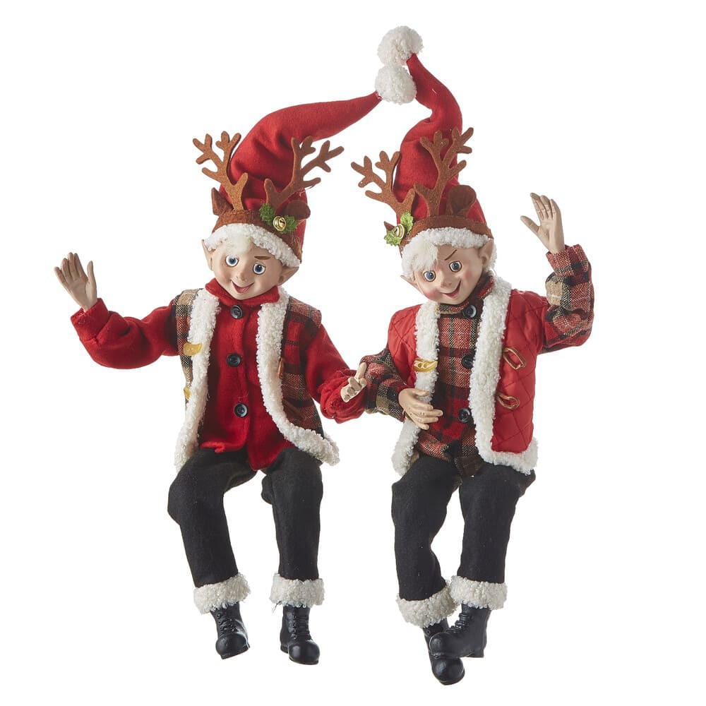 Posable Elf with Reindeer Antlers