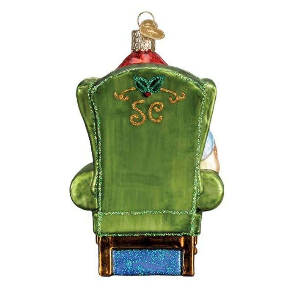 Santa Claus Covid Vaccinated Glass Ornament 12.5cm Christmas Elves