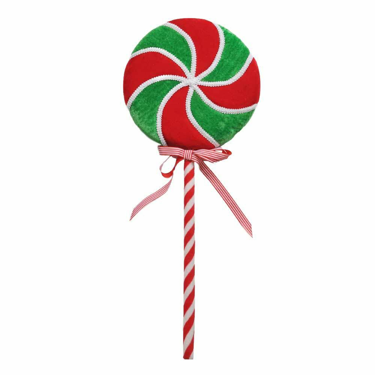 Red And Green Swirl Lollipop - 35cm - Christmas Elves