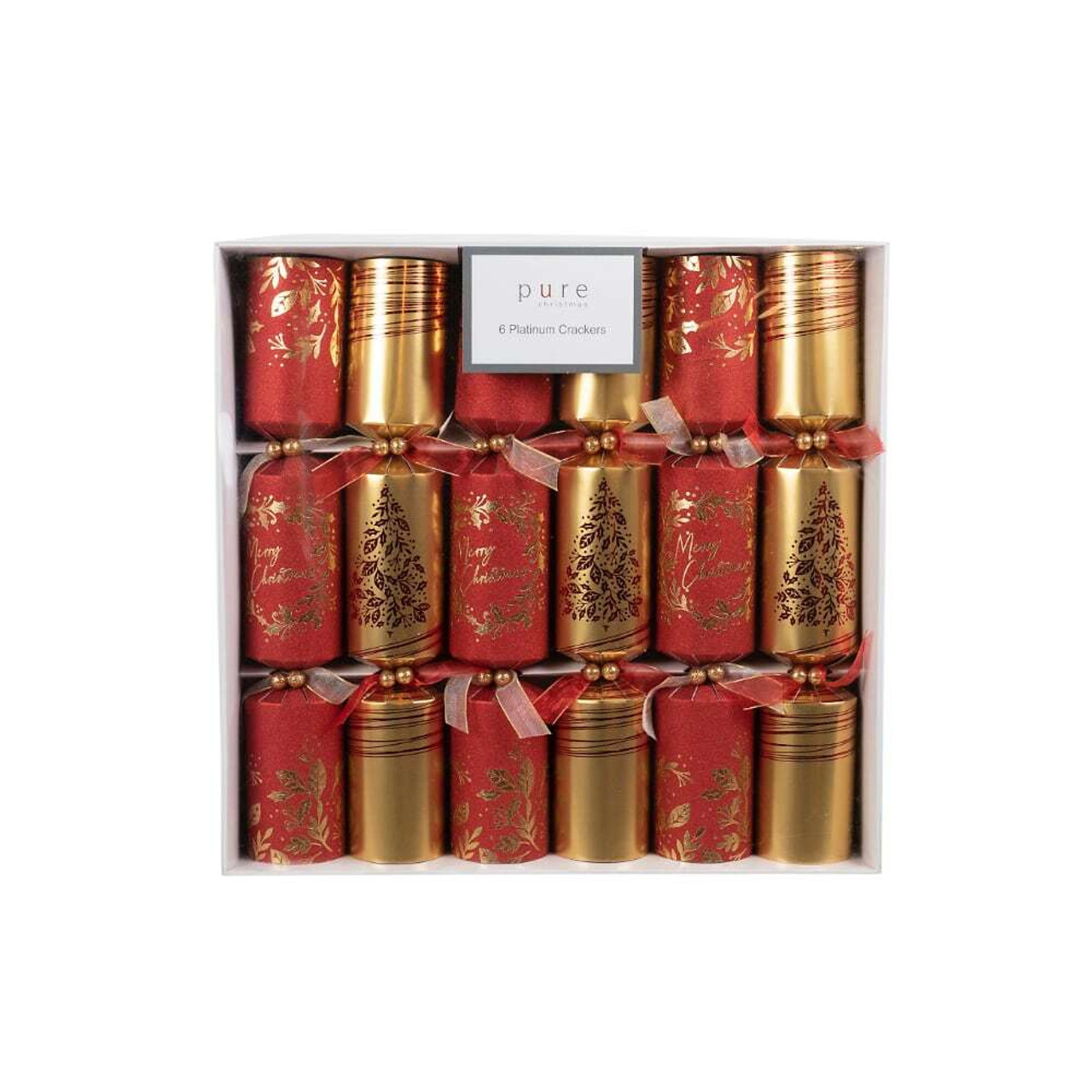 Platinum Cracker Red Gold Wreath Tree (Pack of 6)