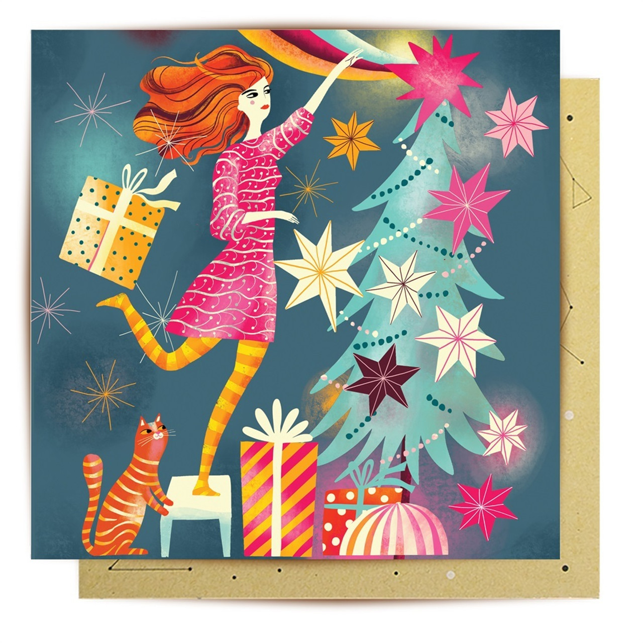 Greeting Card Christmas Stars 