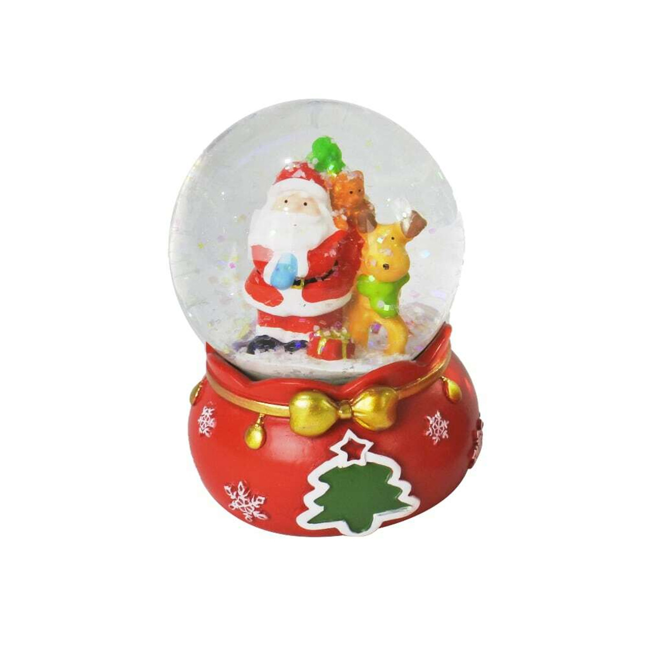 Christmas Waterball On Red Base (3 Styles) - 6.5cm - Christmas Elves