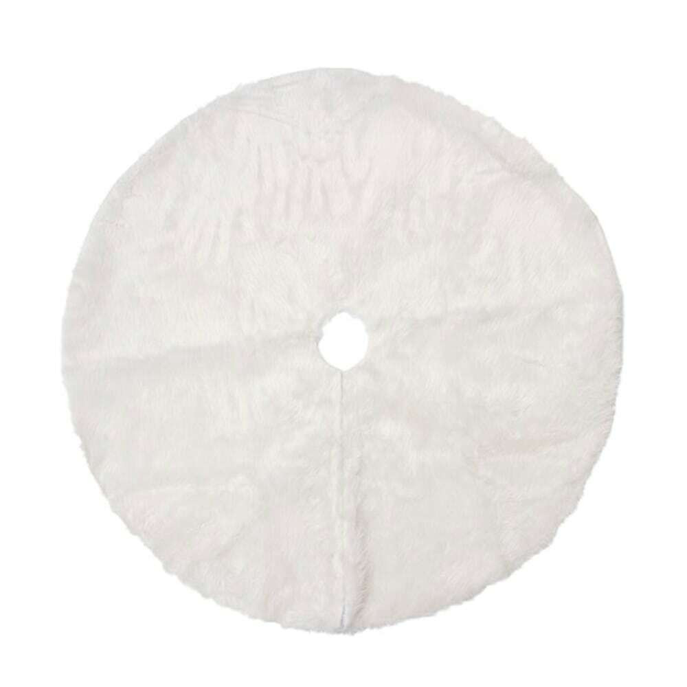 White Faux Fur Christmas Tree Skirt