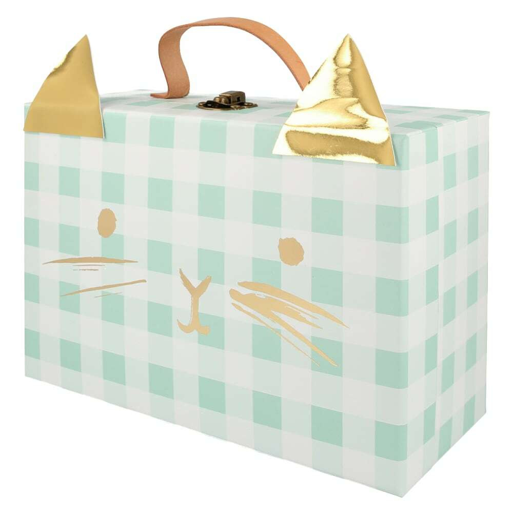 Wooden Cat Advent Calendar Suitcase