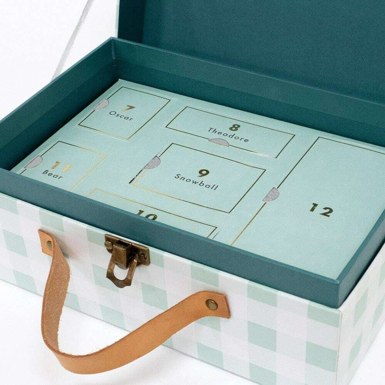 Wooden Cat Advent Calendar Suitcase 23cm Christmas Elves Wooden Cat Advent Calendar Suitcase 23cm Christmas Elves