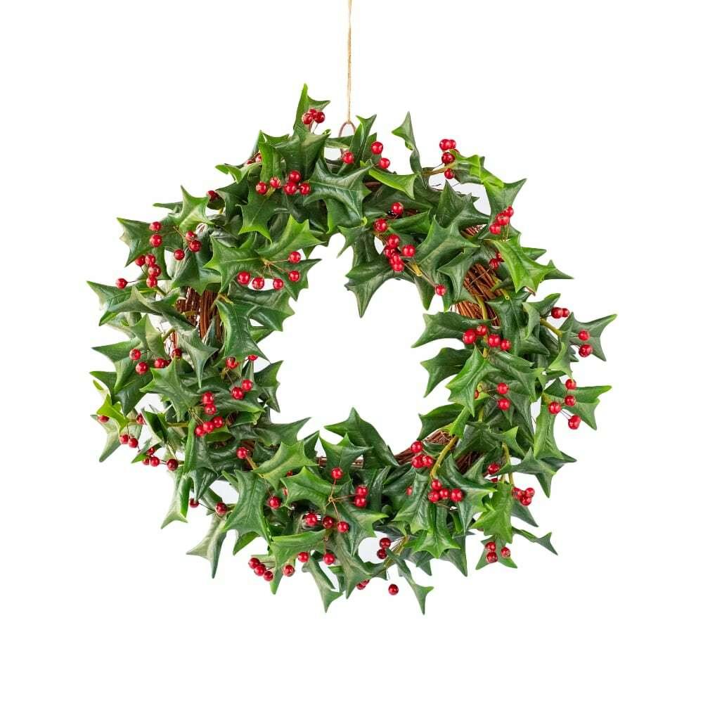Green Holly Wreath 