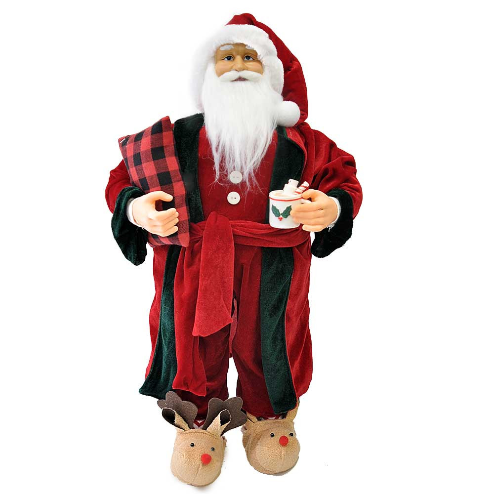 Santa with Red Dressing Gown and Mug 