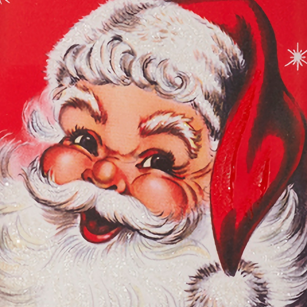 Retro Santa Framed Canvas Wall Art 59.7cm Christmas Elves