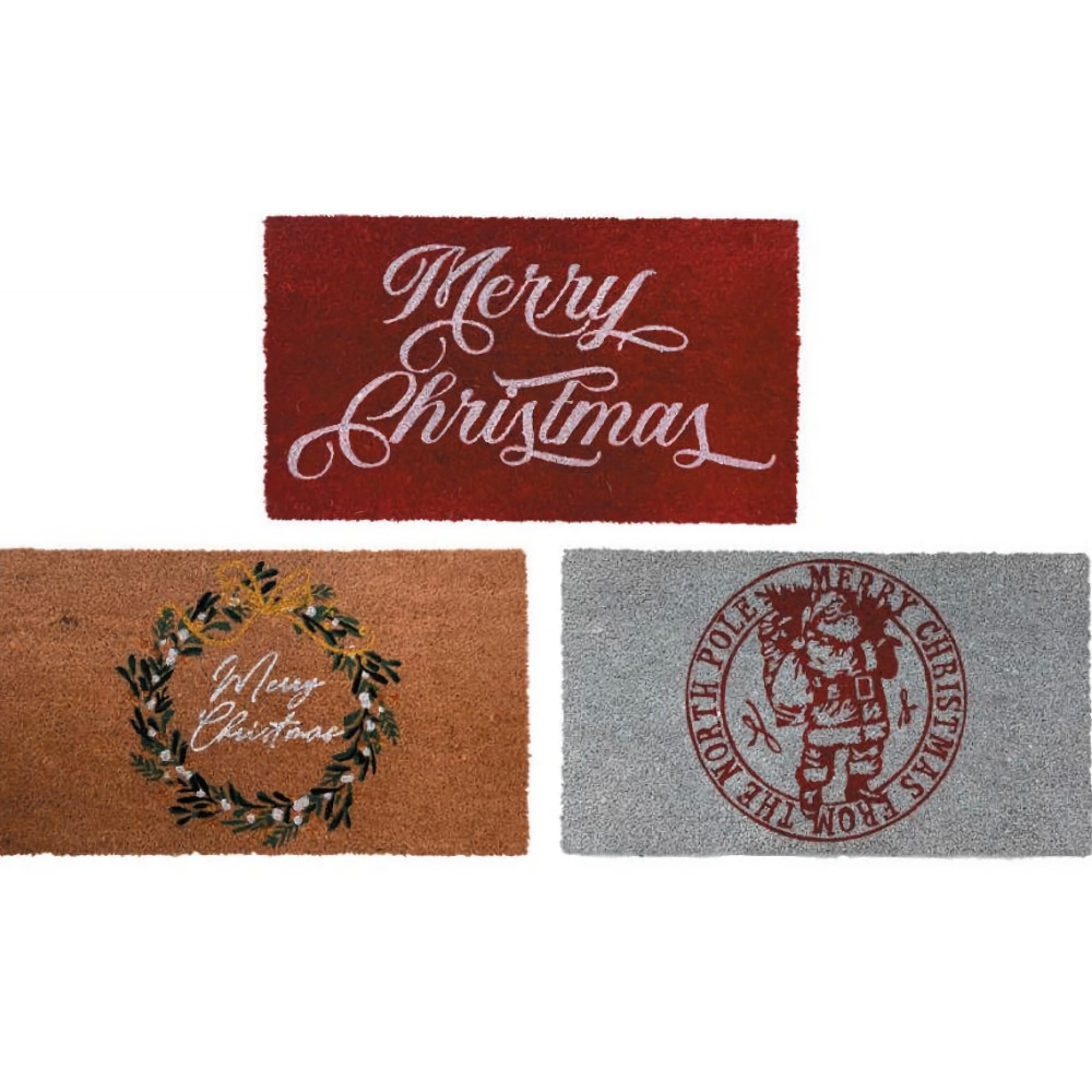 Merry Christmas Door Mat Tufted Coir (3 Styles) 