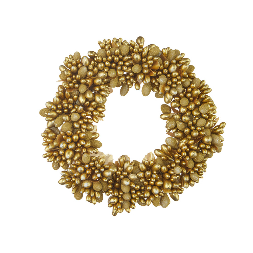 Gold Beaded Berry Candle Ring