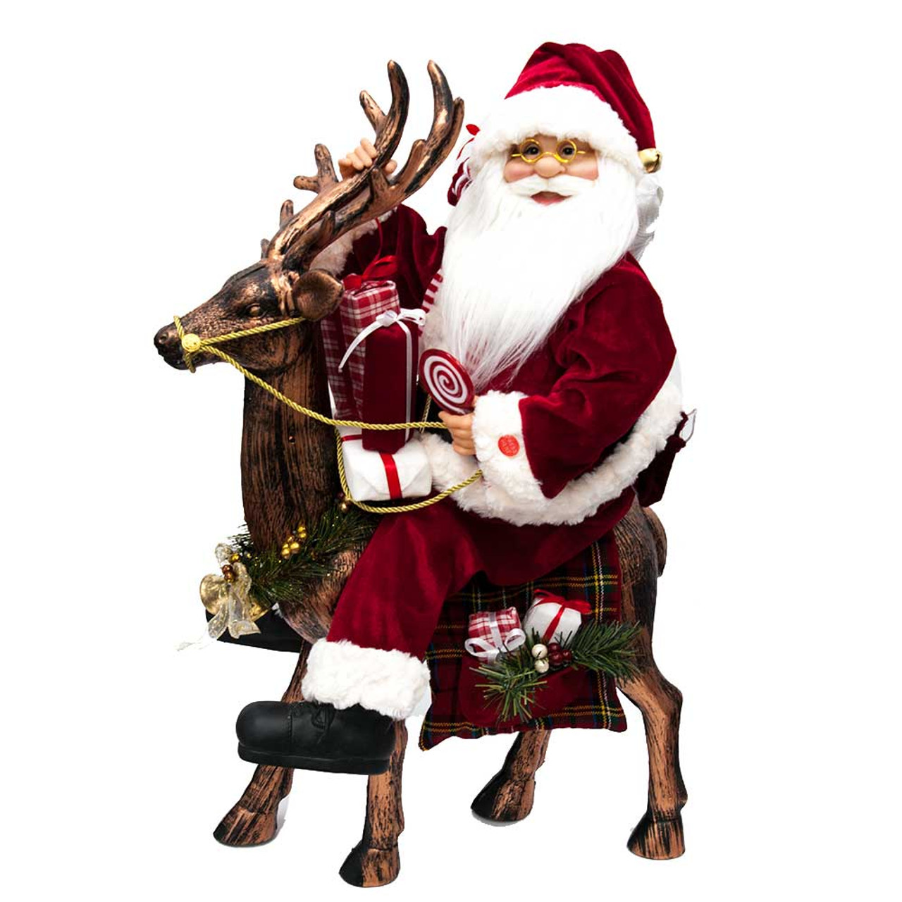 Santa Riding Lolly Pop Reindeer 