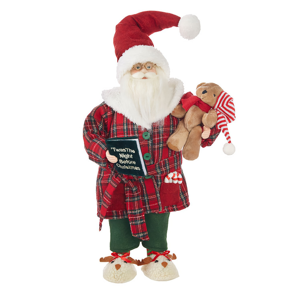Bedtime Santa in Robe with Twas Night Before Christmas