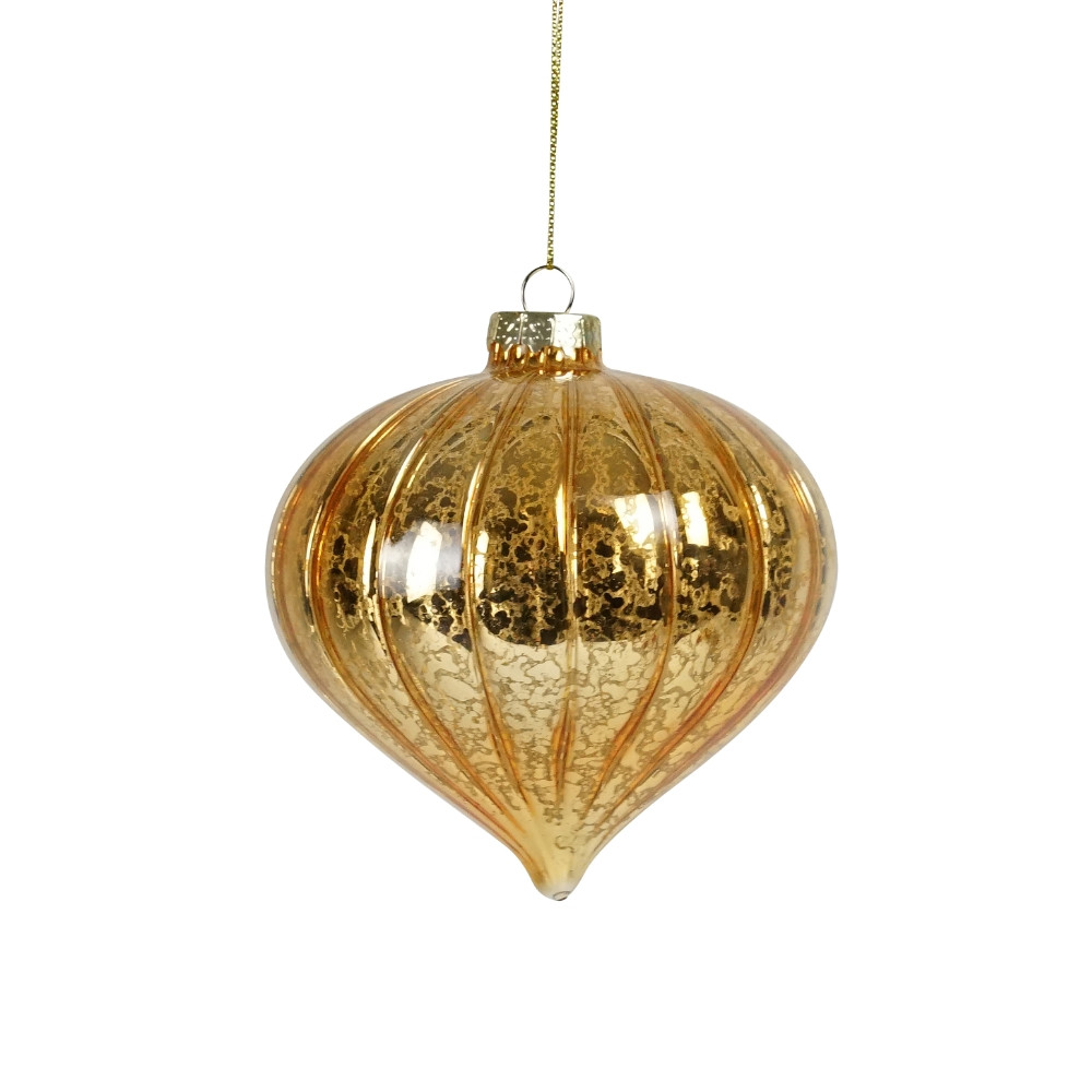 Yellow Gold Ribbed Glass Onion 