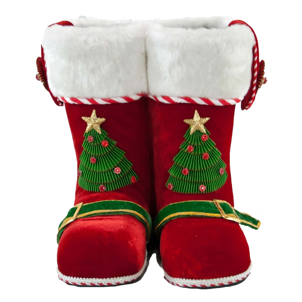 Red Velvet Santa Claus Boots