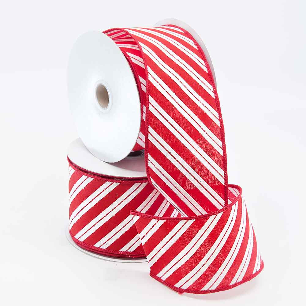Red and White Stripe Ribbon 